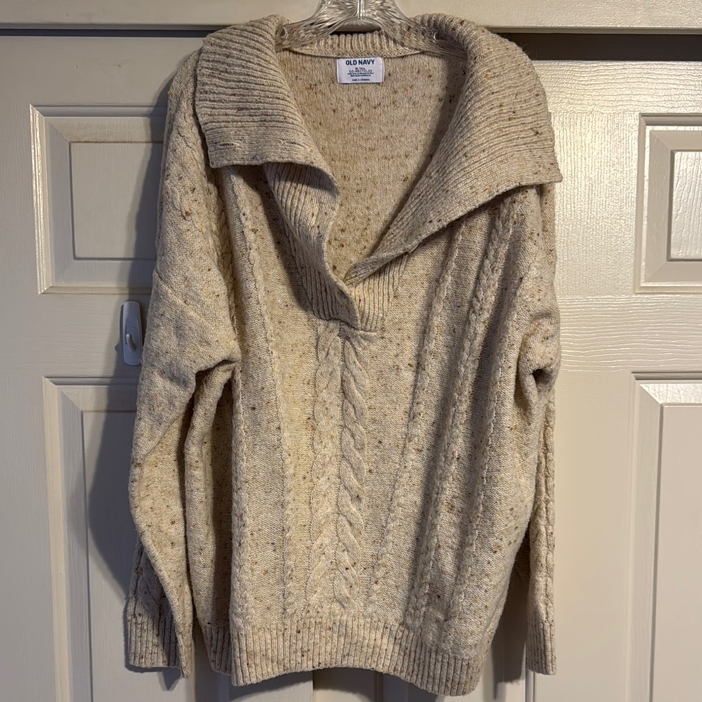 Old Navy Cream Cable Knit Sweater